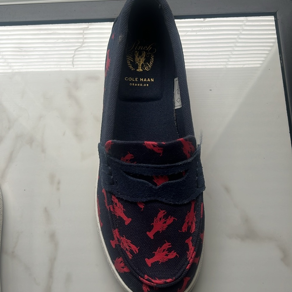 Cole Haan Navy and Red Lobster Print Loafers/Boat shoes
Size 4
New-Never worn - Picture 7 of 7